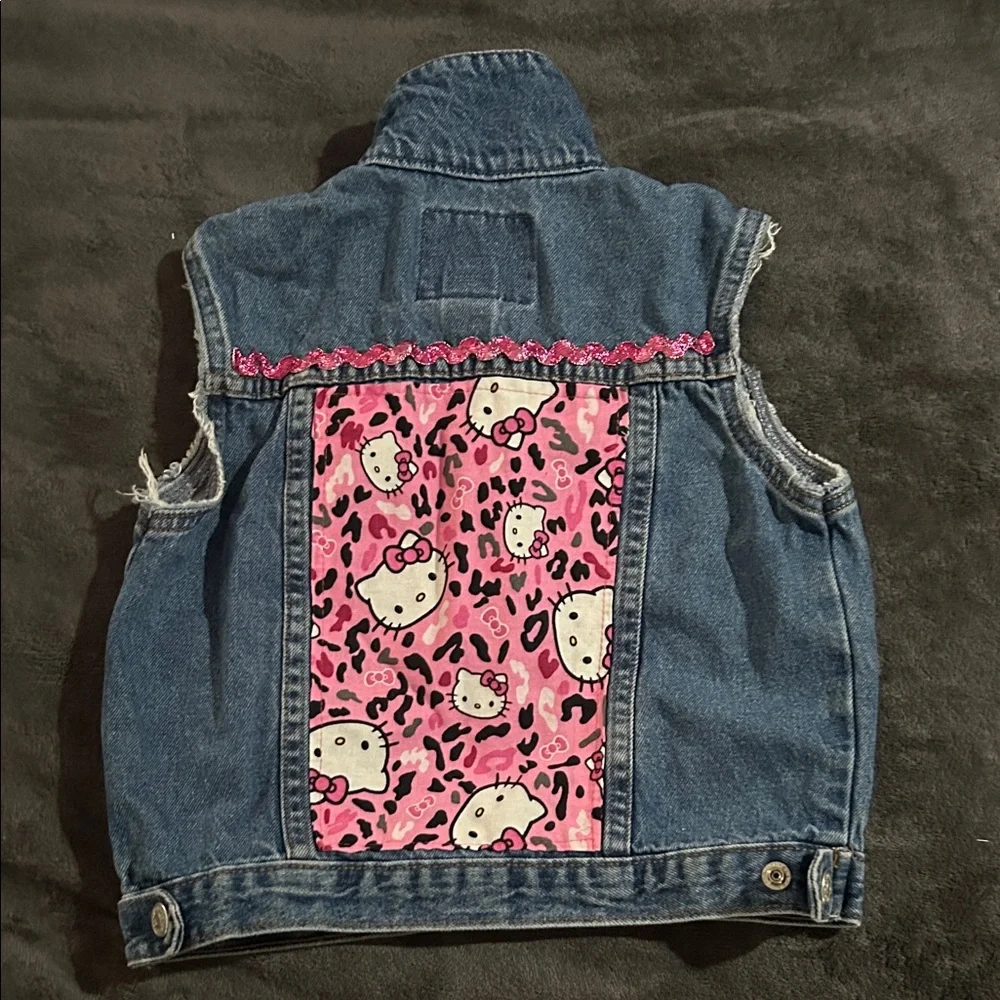 One-of-a-Kind Custom Hello Kitty Denim Vest - Toddler Size 3T